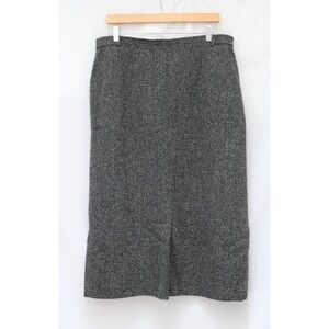 Vintage Delmod pencil skirt straight below knee length grey tweed business work
